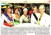 Pressebeitrag 'Weinfürstin Gisela I.' Super Sonntag 05.09.2010
